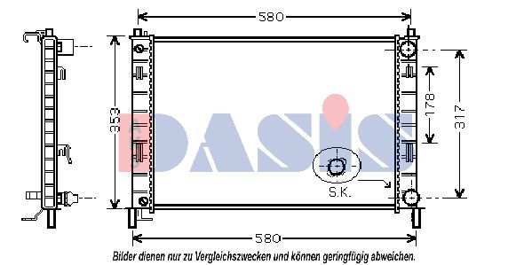 AKS DASIS radiatorius, variklio aušinimas 090017N